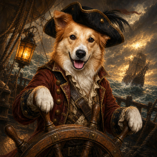 Pirate Captain look for a new arrival